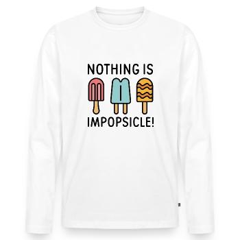 Rien n’est impopsicle - T-shirt manches longues Premium bio Homme - blanc - Devant - Nico (187cm)