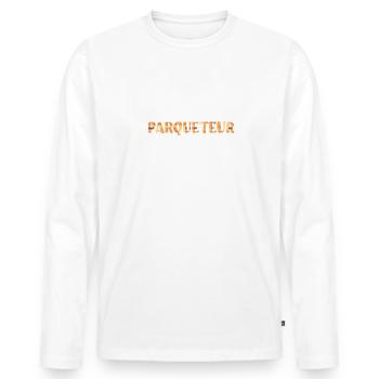 Passé à côté d'un parqueteur t-shirt homme - T-shirt manches longues Premium bio Homme - blanc - Devant - Nico (187cm)