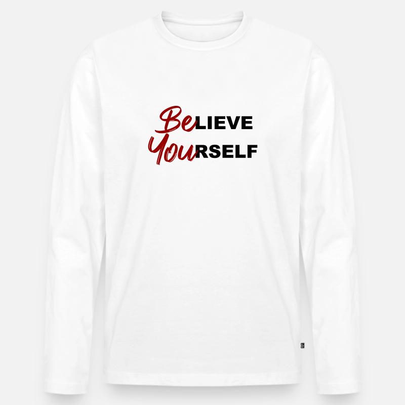 Be Yourself - Männer Premium Bio Langarmshirt - Weiß