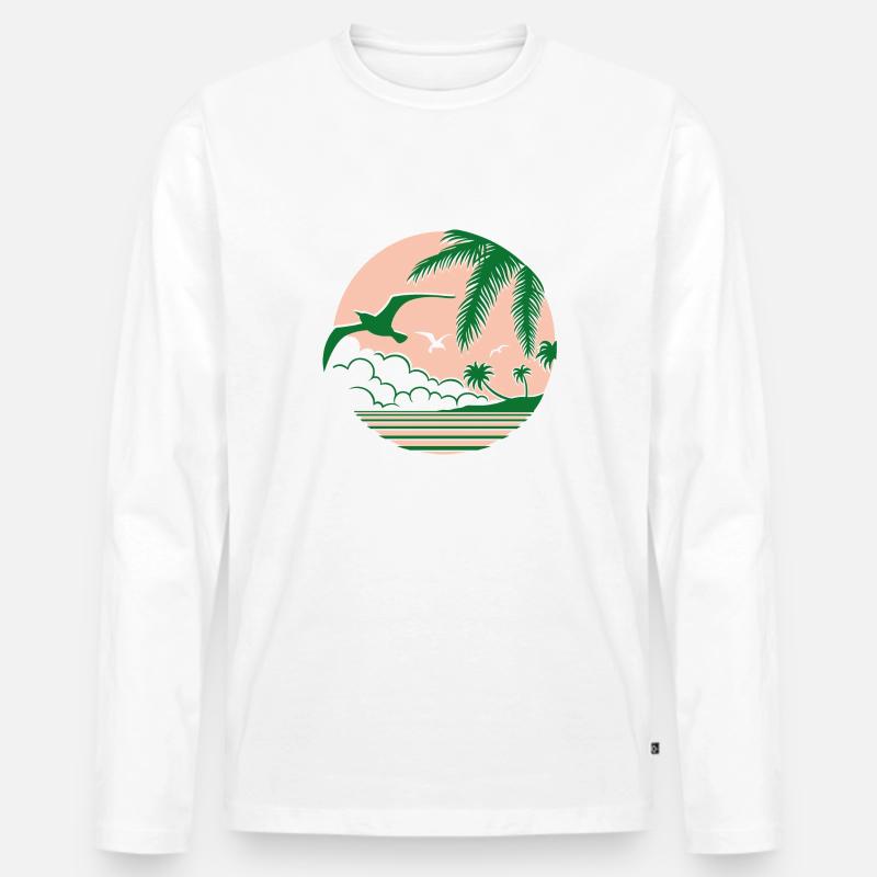Sommer - Männer Premium Bio Langarmshirt - Weiß