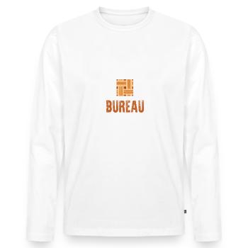 Je serai dans mon bureau t-shirt parqueteur - T-shirt manches longues Premium bio Homme - blanc - Devant - Nico (187cm)