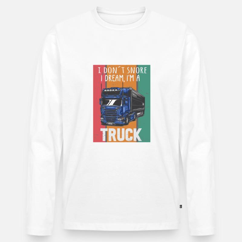 Lastwagenfahrer Spruch & Trucker - Männer Premium Bio Langarmshirt - Weiß