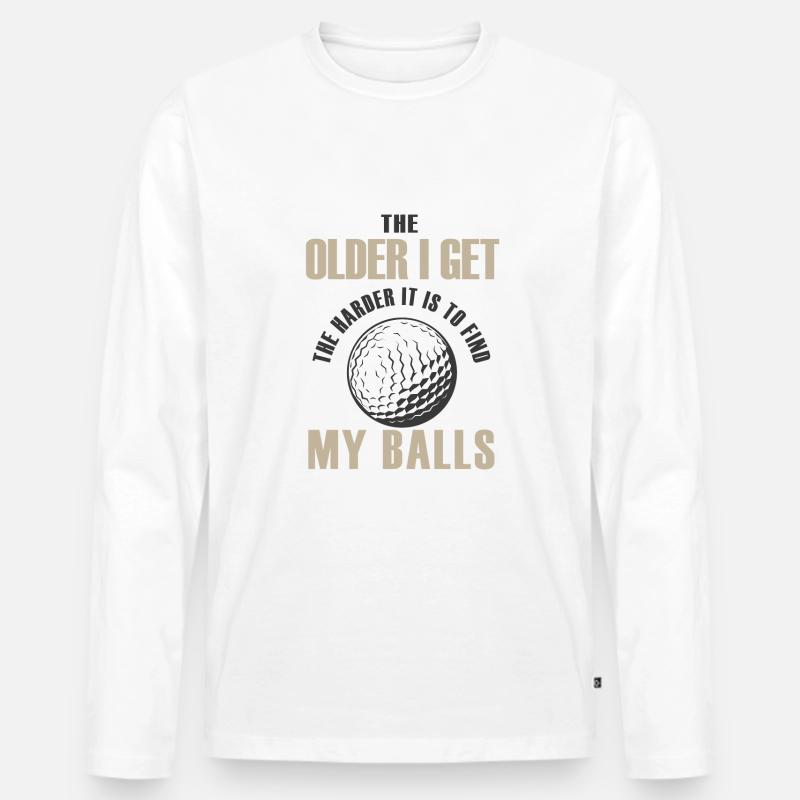 Golf Geschenk Witz Golfspieler Golfer - Männer Premium Bio Langarmshirt - Weiß