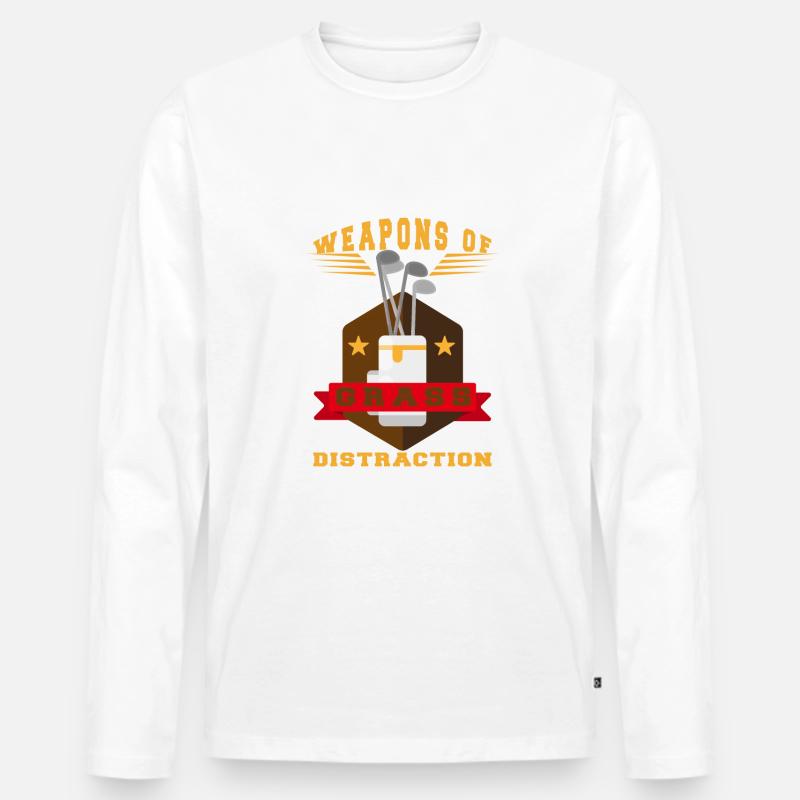 Golf Geschenk Witz Golfspieler Golfer - Männer Premium Bio Langarmshirt - Weiß