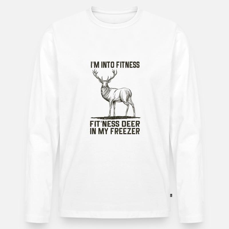 Jagen Jagdspruch & Jäger Geschenkidee - Männer Premium Bio Langarmshirt - Weiß