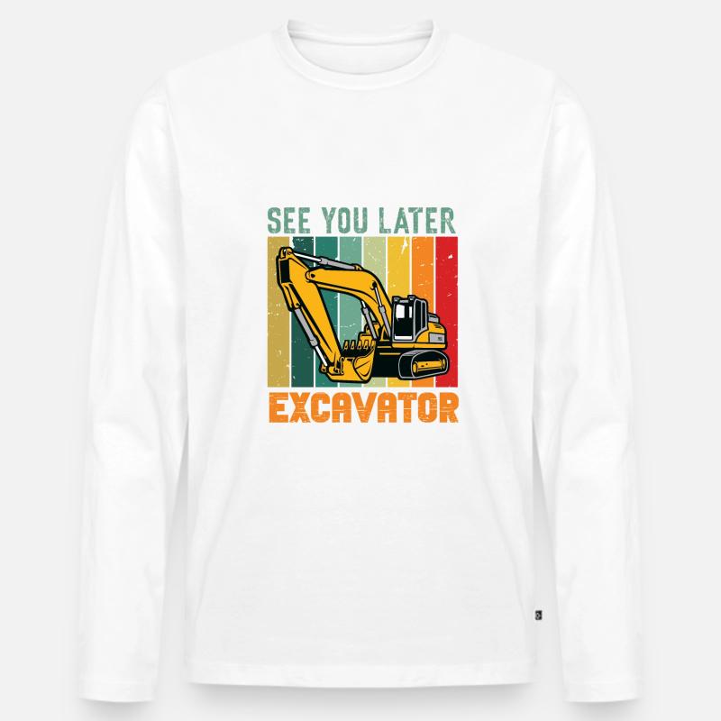 Lustiger Bagger Spruch für Baggerfahrer - Männer Premium Bio Langarmshirt - Weiß