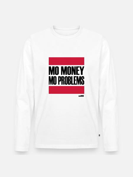 PROBLÈMES PLUS PLUS D'ARGENT - T-shirt manches longues Premium bio Homme - blanc