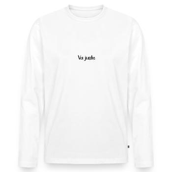 Si tout te fait chier va juste faire un tourenmoto - T-shirt manches longues Premium bio Homme - blanc - Devant - Nico (187cm)