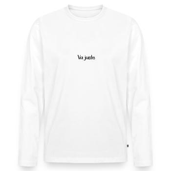 Si tout te fait chier va juste faire un tourenvélo - T-shirt manches longues Premium bio Homme - blanc - Devant - Nico (187cm)