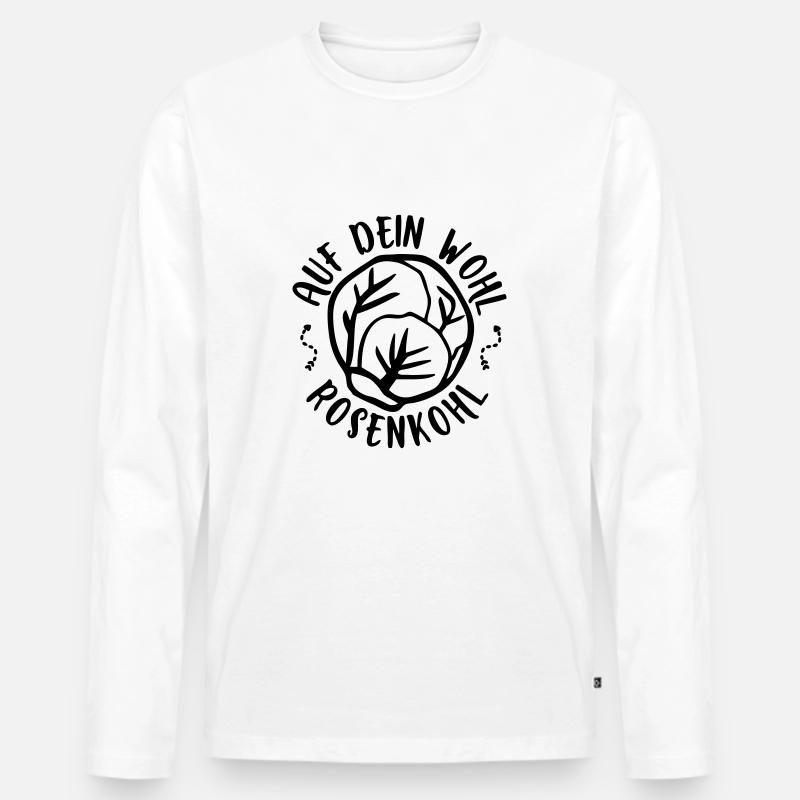rosenkohl - Männer Premium Bio Langarmshirt - Weiß