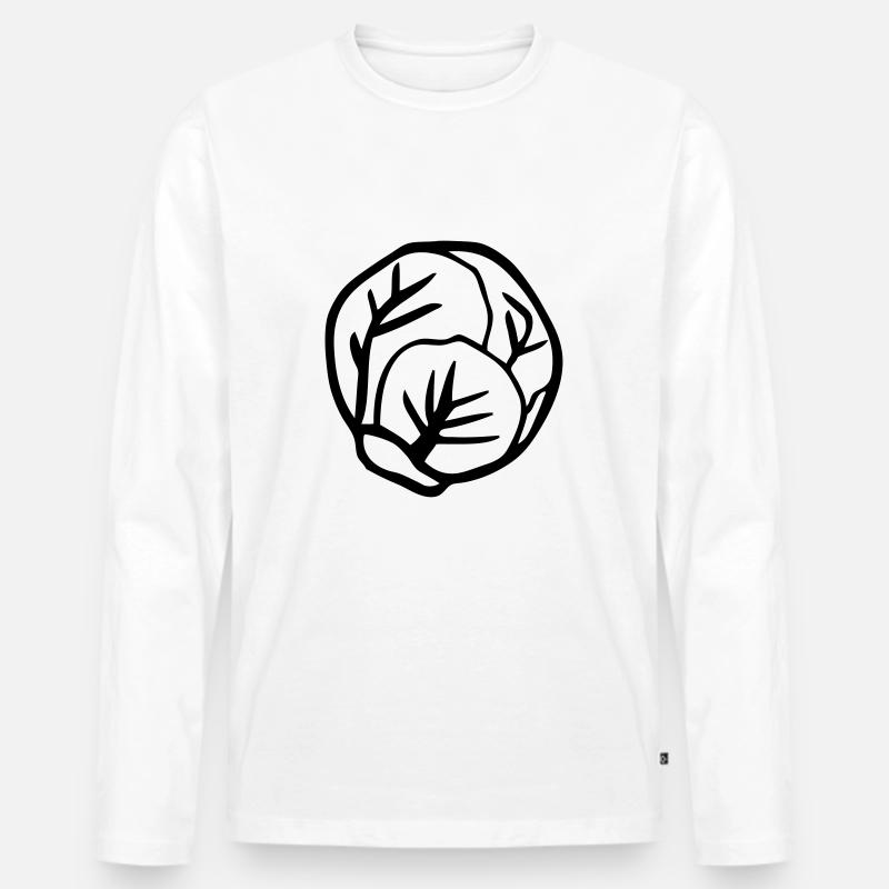 rosenkohl - Männer Premium Bio Langarmshirt - Weiß