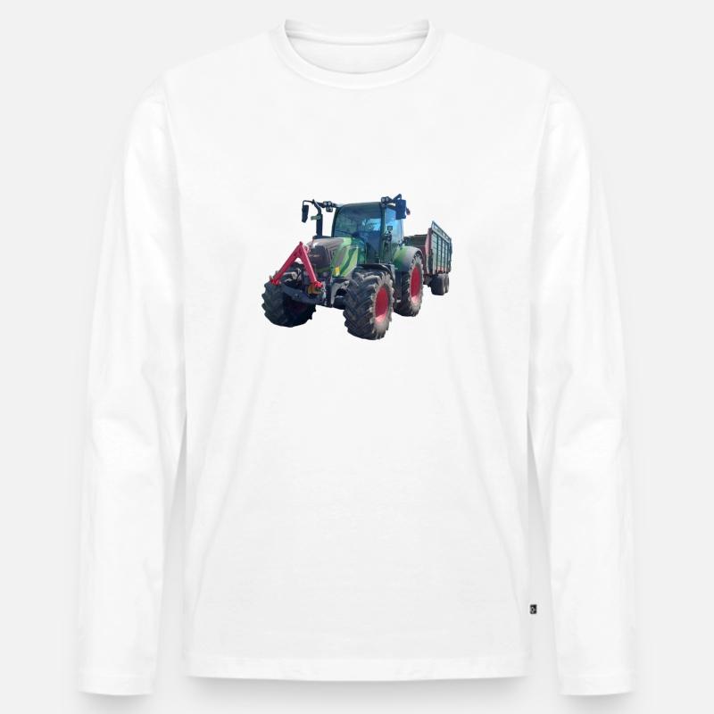 Traktor - Männer Premium Bio Langarmshirt - Weiß