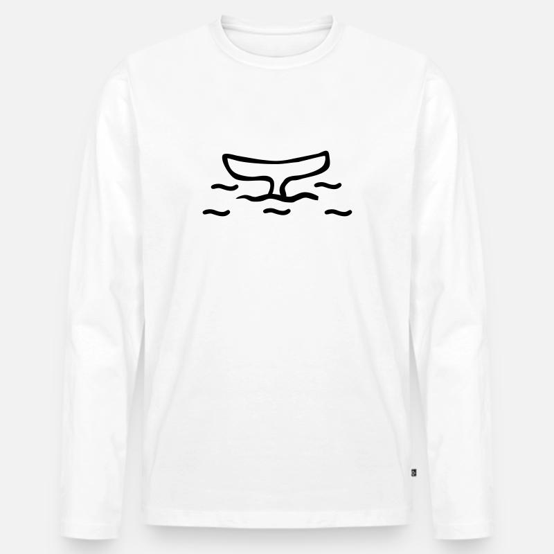 Flosse Schwanzflosse - Männer Premium Bio Langarmshirt - Weiß