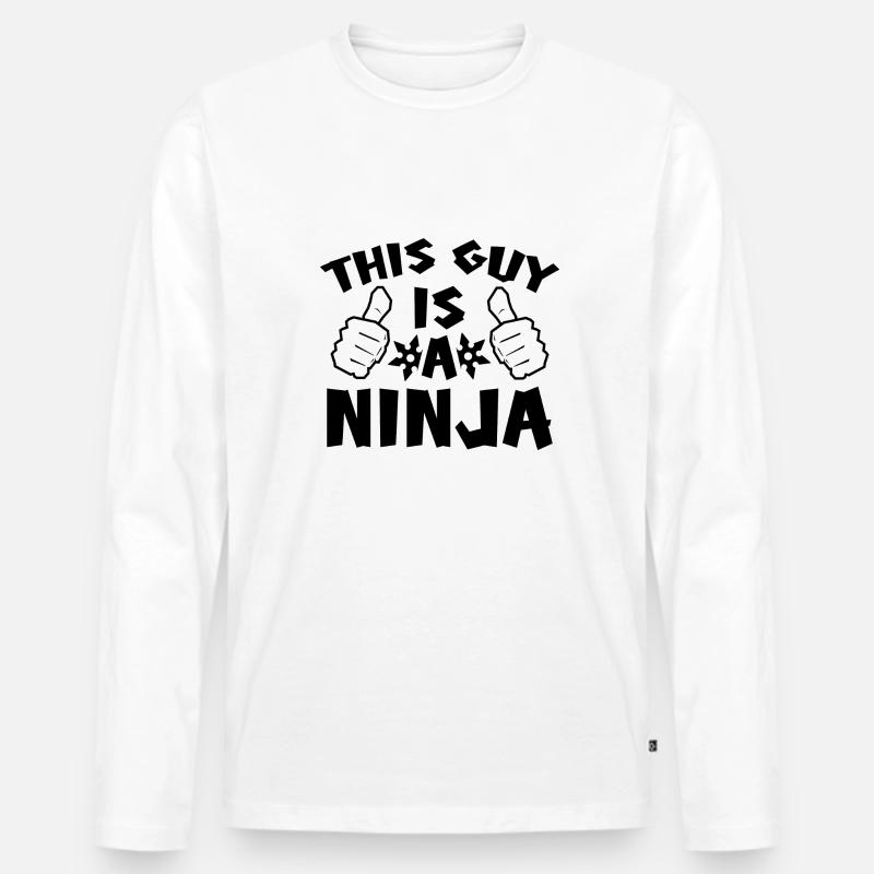 Dieser Typ ist ein Ninja - Männer Premium Bio Langarmshirt - Weiß
