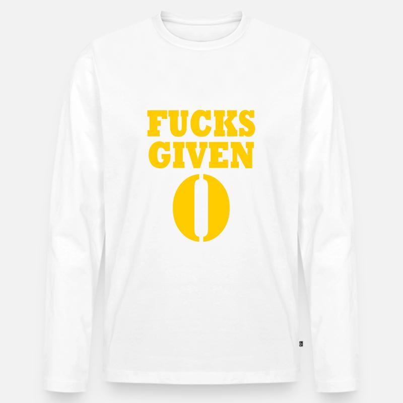 Zero fucks given - Männer Premium Bio Langarmshirt - Weiß