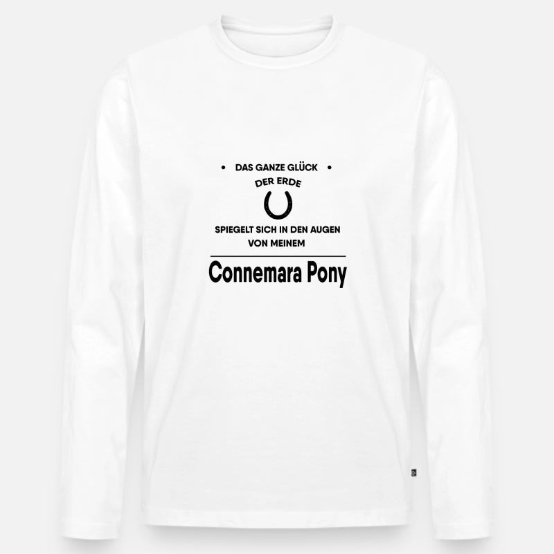 Connemara Pony Geschenk - Männer Premium Bio Langarmshirt - Weiß