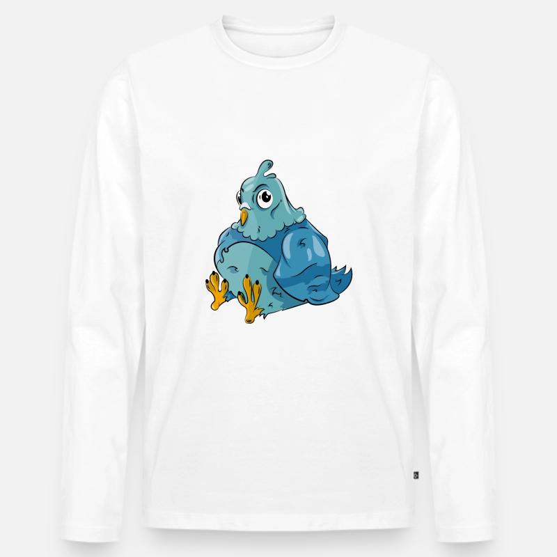 Taube Vogel - Männer Premium Bio Langarmshirt - Weiß