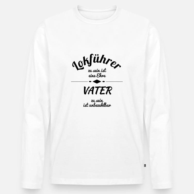Lokführer - Männer Premium Bio Langarmshirt - Weiß
