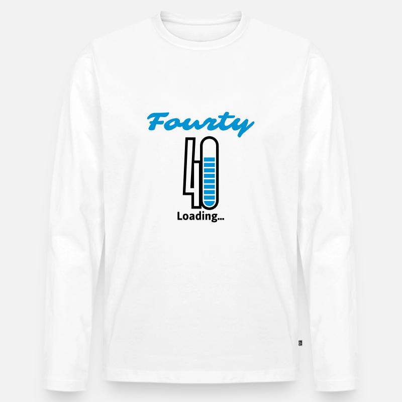 Fourty Loading... - Männer Premium Bio Langarmshirt - Weiß