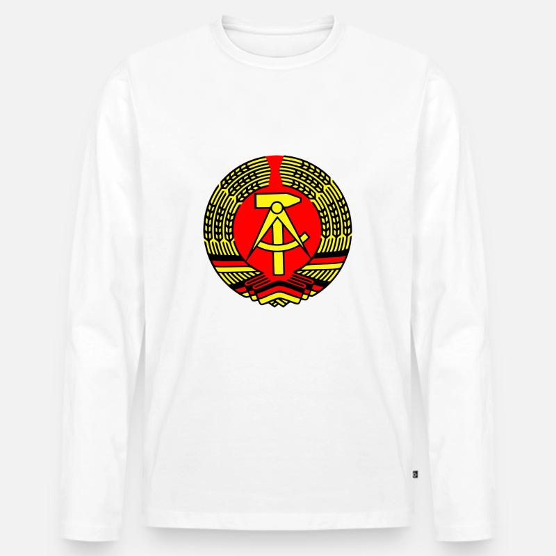DDR - Männer Premium Bio Langarmshirt - Weiß