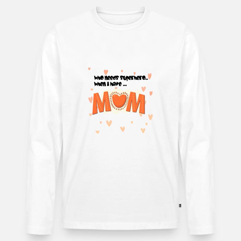 mama - Männer Premium Bio Langarmshirt - Weiß