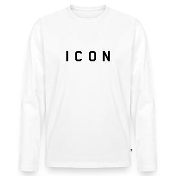 SYMBOL - Männer Premium Bio Langarmshirt - Weiß - Vorne - Nico (187cm)