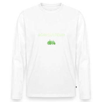 Je ne manque pas d'air et je sais tout faire ! - T-shirt manches longues Premium bio Homme - blanc - Devant - Nico (187cm)