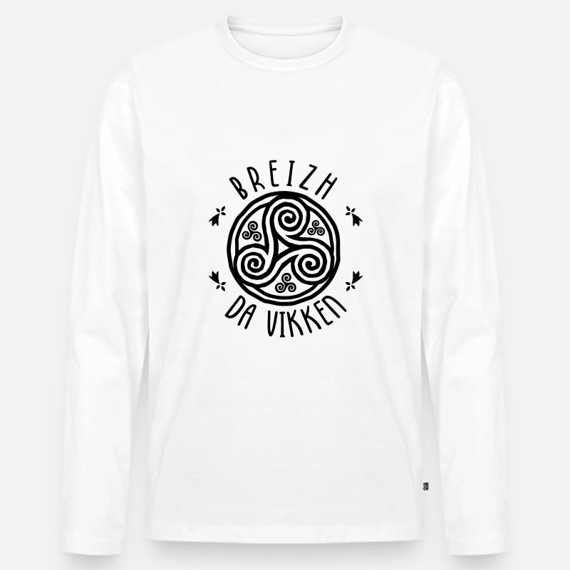 Breizh da viken - Männer Premium Bio Langarmshirt - Weiß