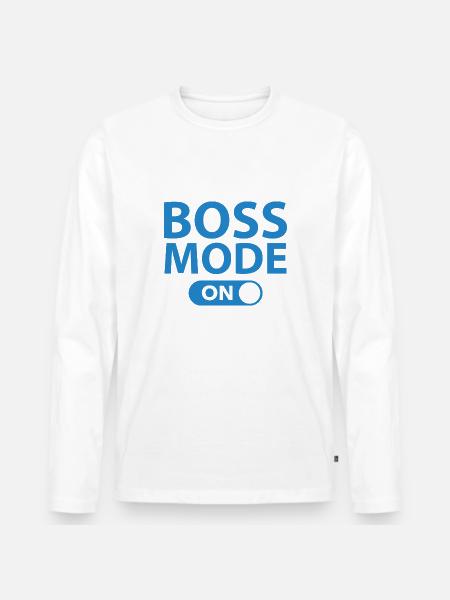 Mode Boss activé - T-shirt manches longues Premium bio Homme - blanc