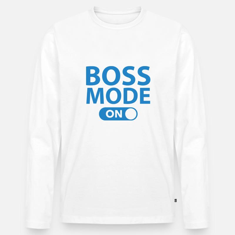 Boss Mode On - Men's Premium Organic Long Sleeve Shirt - white