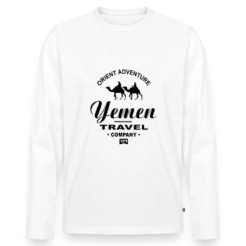 Yemen - Yemen - Camel Caravan - Men's Premium Organic Long Sleeve Shirt - white - Front - Nico (187cm)