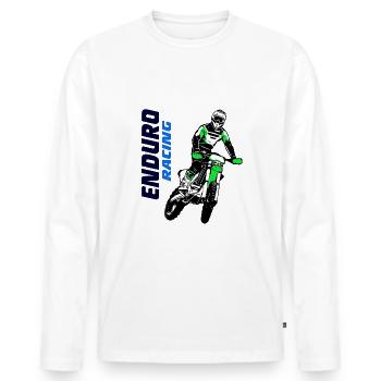 Enduro Offroad - Men's Premium Organic Long Sleeve Shirt - white - Front - Nico (187cm)