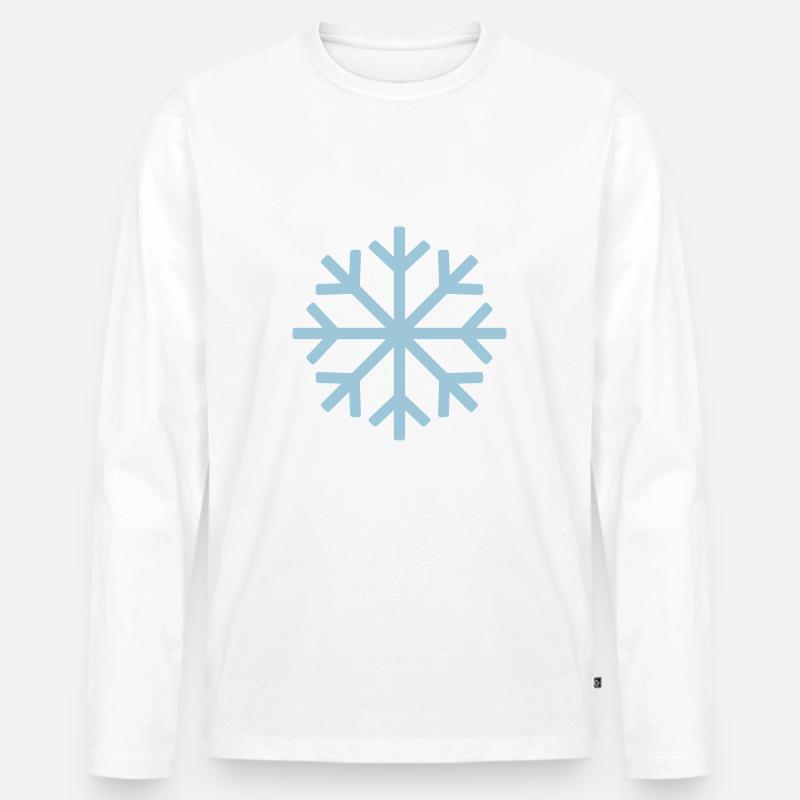 schneeflocke 2 - Männer Premium Bio Langarmshirt - Weiß