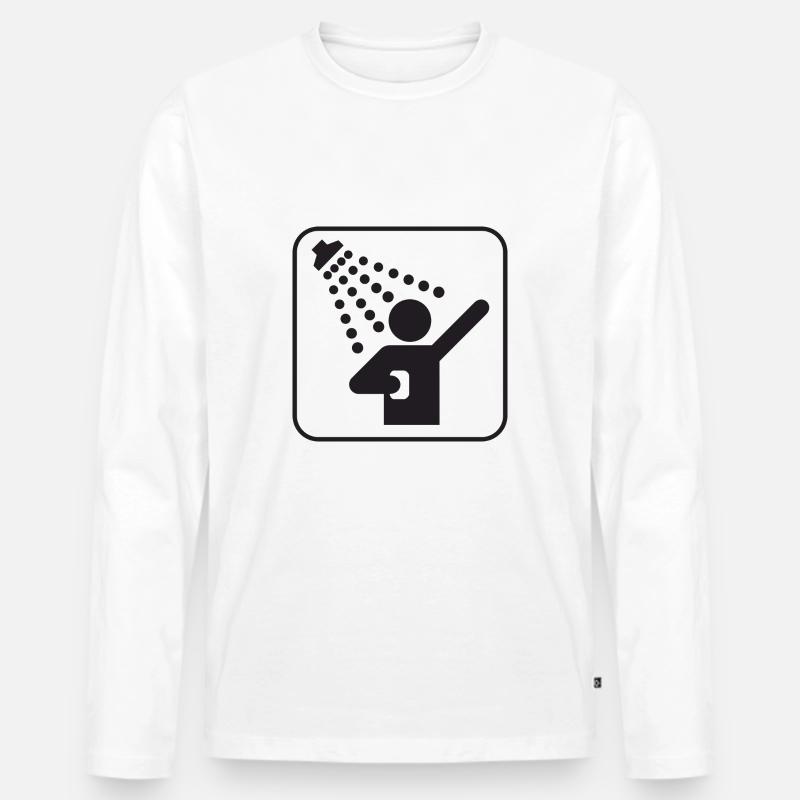 Duschen - Männer Premium Bio Langarmshirt - Weiß