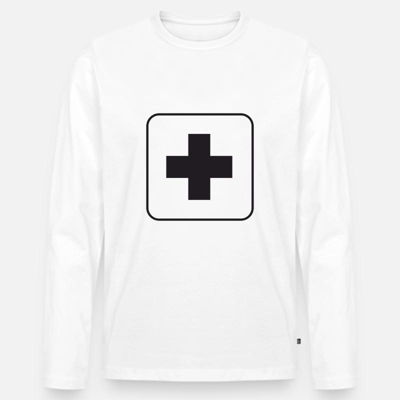 Erste Hilfe - Männer Premium Bio Langarmshirt - Weiß