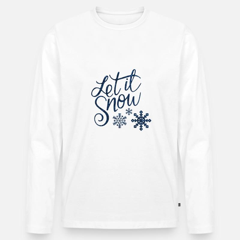 Let it snow - Männer Premium Bio Langarmshirt - Weiß