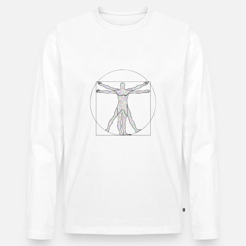 Da Vinci Programmierer Geschenkidee - Männer Premium Bio Langarmshirt - Weiß