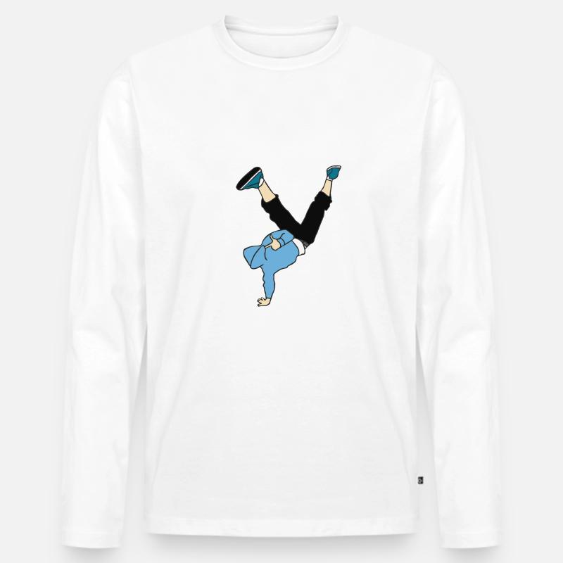 Breakdancer / Hip Hop - Männer Premium Bio Langarmshirt - Weiß