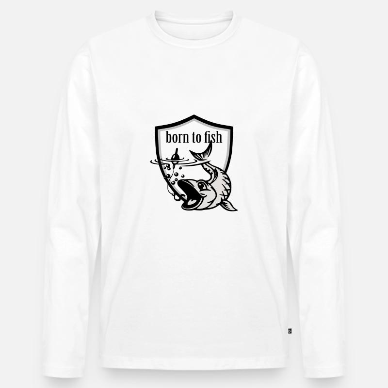 angler - Männer Premium Bio Langarmshirt - Weiß