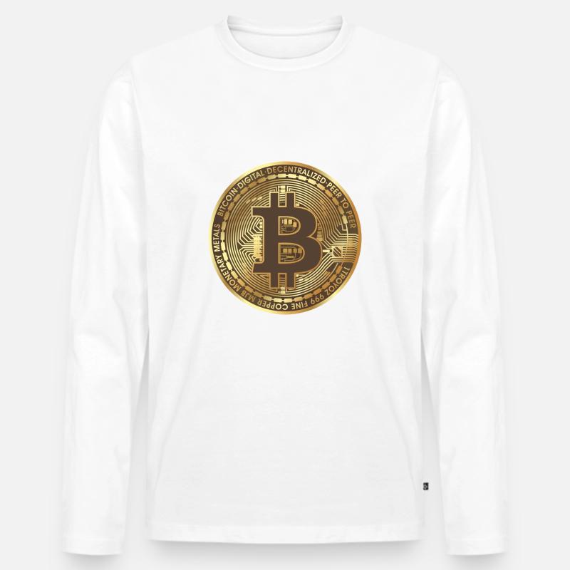 Bitcoin - Männer Premium Bio Langarmshirt - Weiß