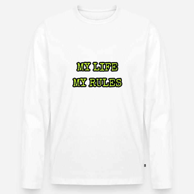 My life my rules - Männer Premium Bio Langarmshirt - Weiß