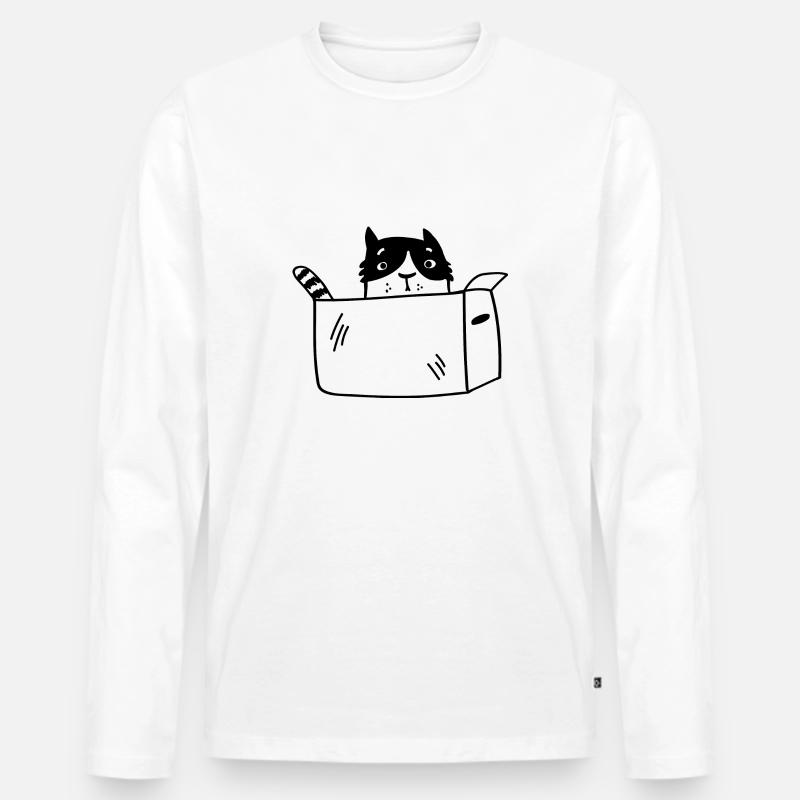 Katze - Männer Premium Bio Langarmshirt - Weiß