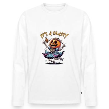 Drôle de princesse d’Halloween - T-shirt manches longues Premium bio Homme - blanc - Devant - Nico (187cm)