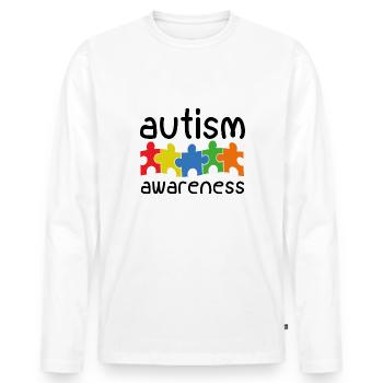 Autism Awareness - Men's Premium Organic Long Sleeve Shirt - white - Front - Nico (187cm)