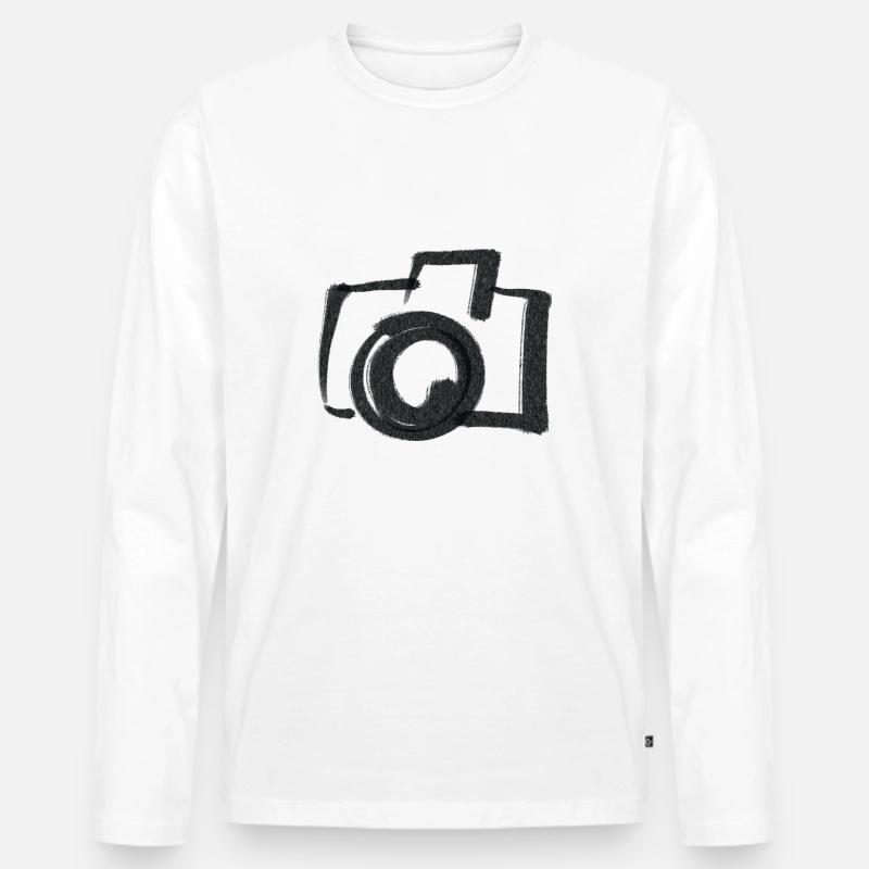 Kamera - Männer Premium Bio Langarmshirt - Weiß