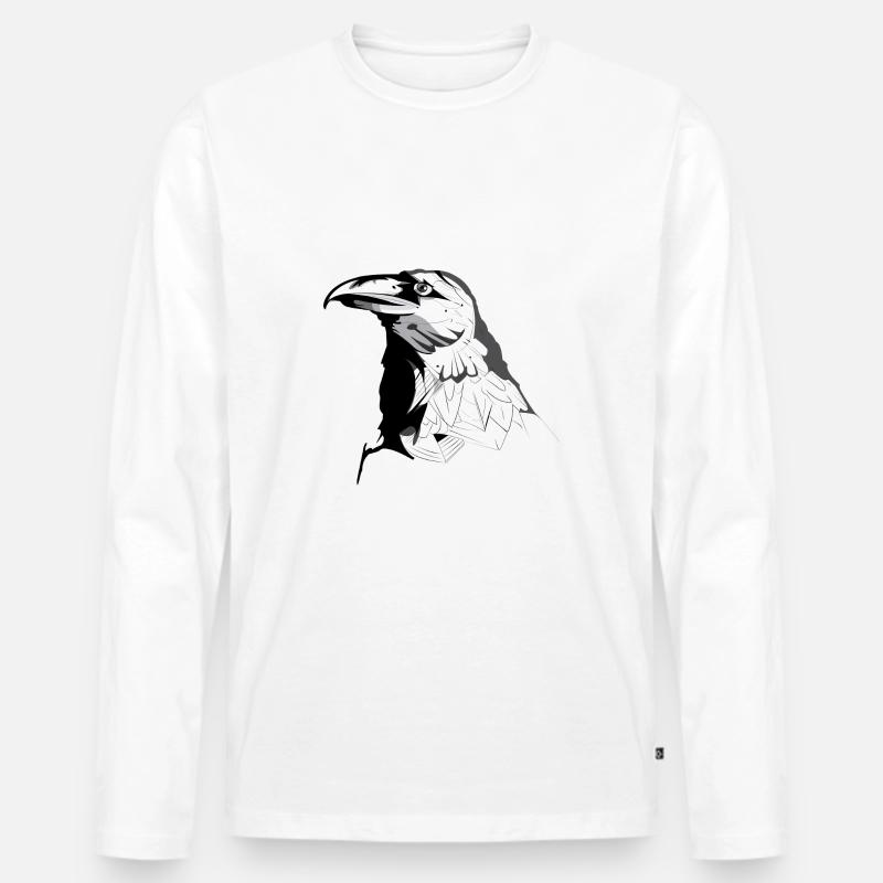 Rabe - Männer Premium Bio Langarmshirt - Weiß