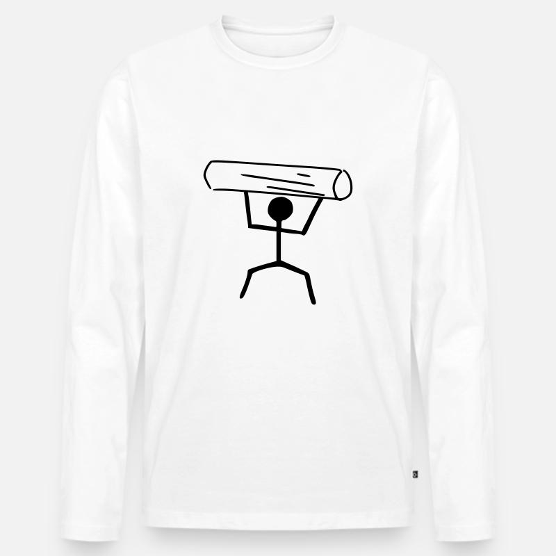 Strongman - Männer Premium Bio Langarmshirt - Weiß