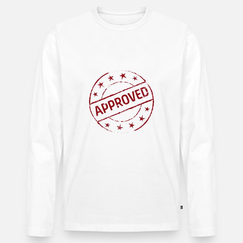 Approved Symbol Geschenk Geschenkidee - Männer Premium Bio Langarmshirt - Weiß