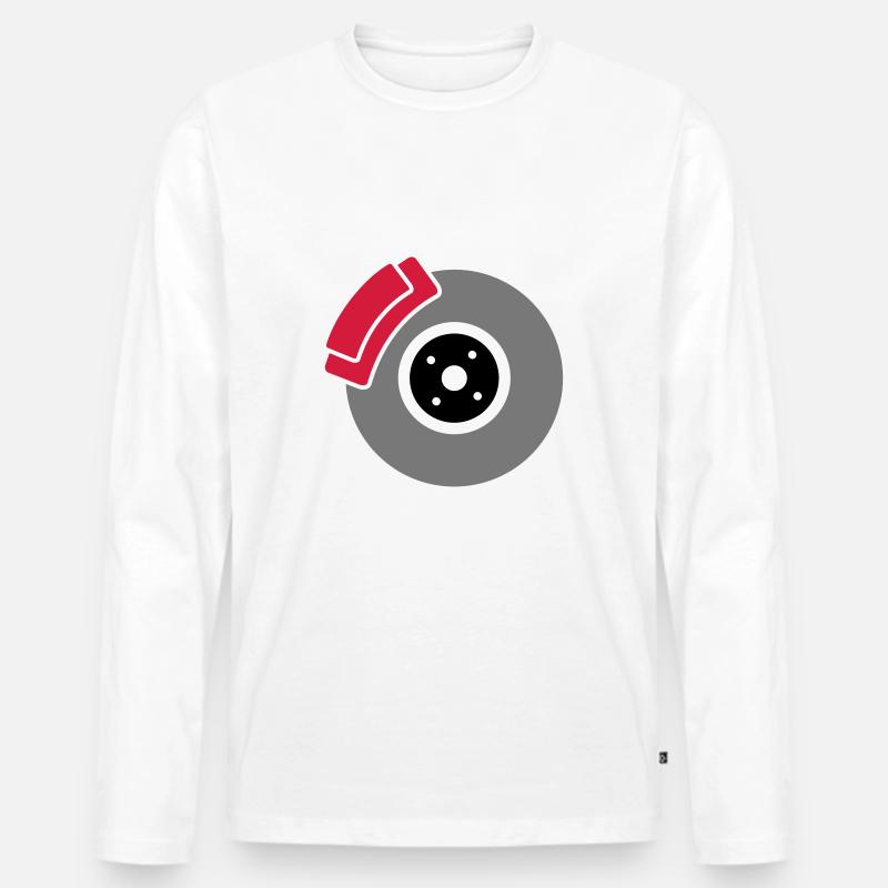 Scheibenbremse mit Bremssattel - Männer Premium Bio Langarmshirt - Weiß