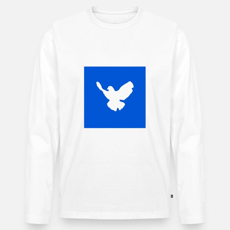 Friedenstaube - Männer Premium Bio Langarmshirt - Weiß